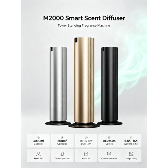 M2000 Floor Standing Aluminum Scent Diffuser Bluetooth Commercial Aroma Machine